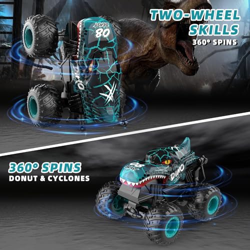Remote Control Monster Car, 2.4GHz All Terrain Remote Control Monster Truck, سيارات اطفال, Dinosaur Monster Car, Spray Music Monster Truck for Boys 4-7 8-12 and Girls Birthday Gift For Boys and Girls