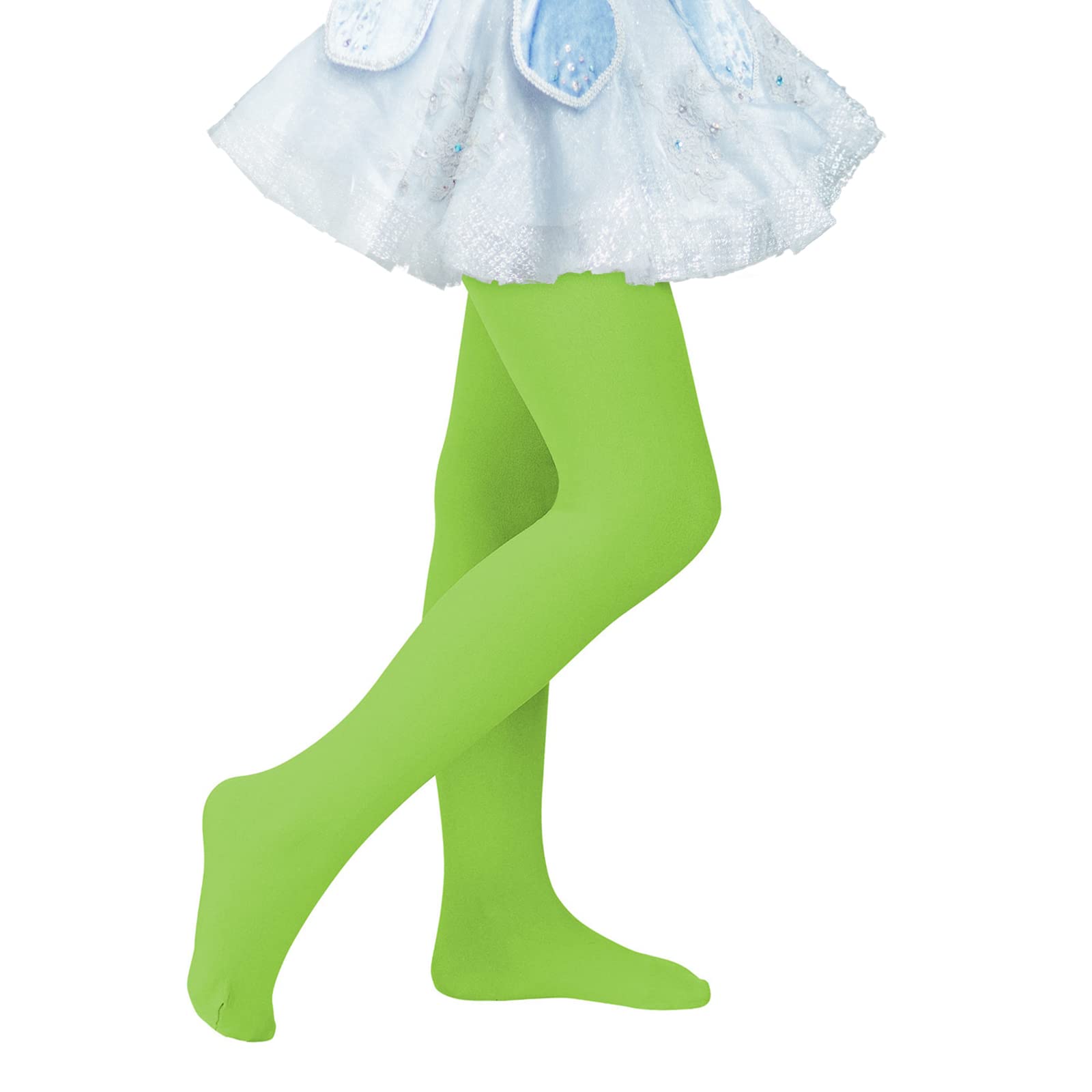 Photo 1 of Girls Dance Ballet Tights Green Athletic Leggings for Toddler Girls Super Soft Dance Tights Bright Green 3-6 Years