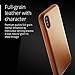 Mujjo Full Leather Case for iPhone Xs, iPhone X | Premium Genuine Leather, Natural Aging Effect | Super Slim, Leather Wrapped, Wireless Charging (Tan)