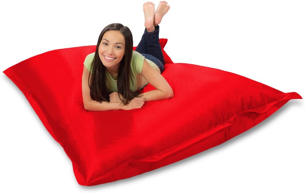Huge Bean Bag Pillow for Playing Video Games & Watching TV, Red
