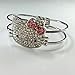 Finov Jewelry Pink Bow Kitty Crystal Bangle Bracelet