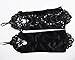 JISEN Women Banquet Party Fingerless Elegant Lace Embroidered Bridal Gloves 11 Inch Black