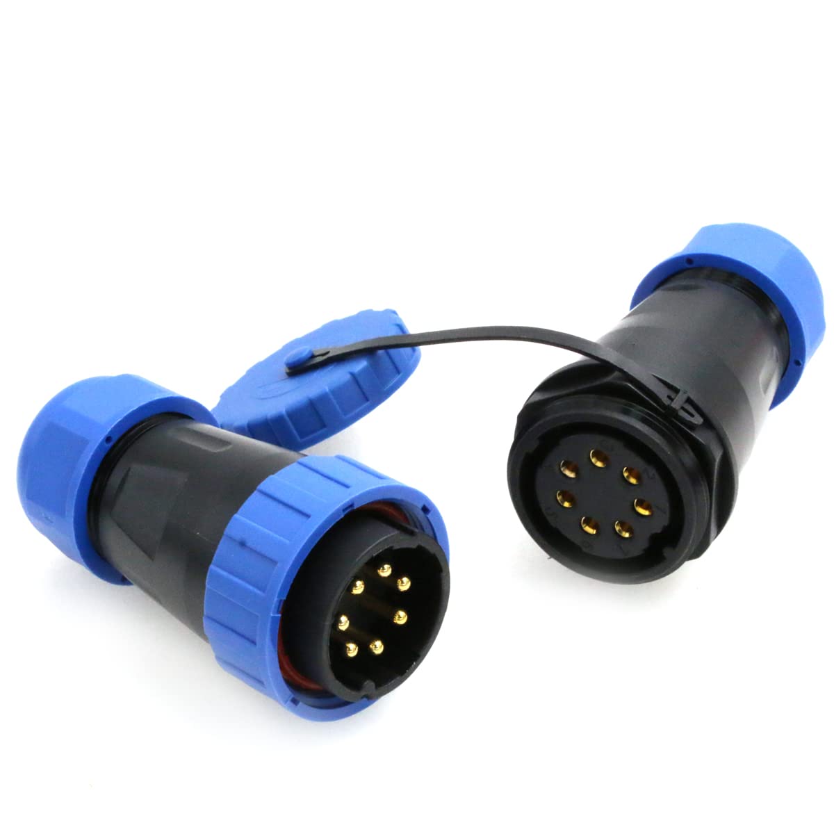 Eonvic TY28 Docking Aviation Plug Quick Disconect Waterproof Panel Mount Wire Connector 4pin 5pin 6pin 7pin 9pin Male Plug and Femae Socket (7Pin)