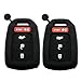 Ezzy Auto Pack of 2 Black Silicone Key Fob Case Key Cover Jacket Holder Protector fit for 2013-2017 Honda Accord Sports