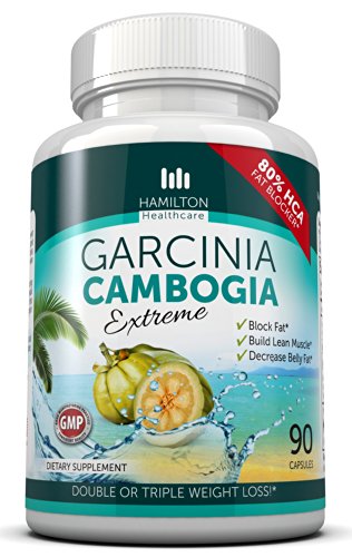 Hamilton Healthcare 80% HCA supplément de perte de poids Capsule Garcinia Cambogia, 90 comte