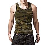 XShing Mens Cotton Gym Camo Tank Tops Compression Men's Sleeveless Shirt Muscle Comfort