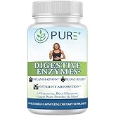 PURE® Digestive Enzymes+ with Probiotics - 60 Capsules - Advanced Gut Health & Bloat Relief - Full Spectrum Enzyme Blend for Protein, Carb & Fat Digestion - Made in USA