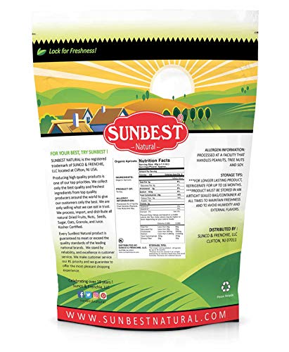 SUNBEST Sun Dried Organic Apricots, Organic Dried Turkish Apricots, Unsulphured in Resealable Bag (Organic, 2 Lb)