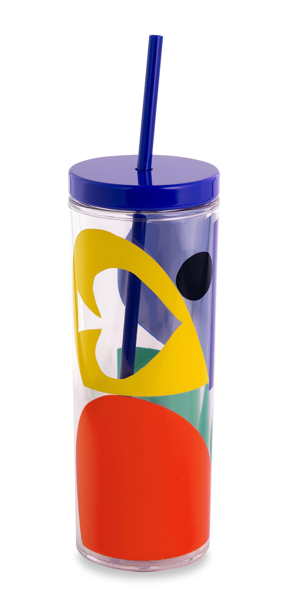 kate spade new york Insulated Tumbler with Reusable Straw, 24 Ounce Acrylic Travel Cup with Lid, Spade Colorblock