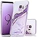 BAISRKE Galaxy S9 Case,Shiny Gold Marble Agate Crystal Design Shock Absorption Soft Clear TPU Edge Bumper and Rigid Hard Plastic Back Cover for Samsung Galaxy S9 5.8