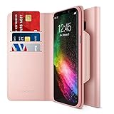 Galaxy S8 Plus Wallet Case, Maxboost [Folio Style w/ Hand Strap] Samsung Galaxy S8+ / s8 plus Card Case (2017) STAND Feature [Rose Gold] Premium PU Leather Flip Cover Card Slot +Side Pocket Magnetic