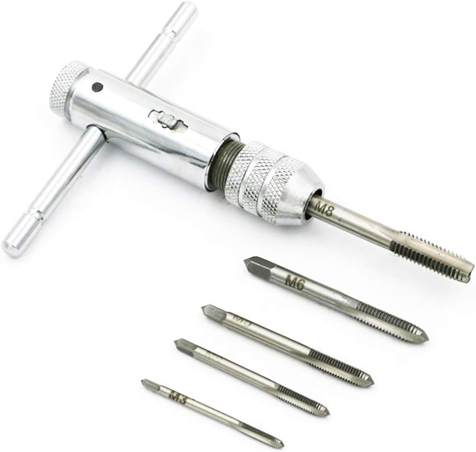 Ratchet Tap Chuck Wrench Adjustable T Handle Ratchet Tap Holde M3M8