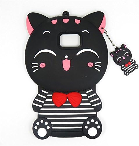 Galaxy S8 Case Galaxy S8 Cartoon Silicone Case,Bat King Cute Cartoon 3D Black Winter Lucky Fortune Cat Kitty with Cute Bow Tie Soft Silicon Gel Rubber Case Cover for Samsung Galaxy S8