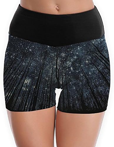 Starry Sky Women's Fashion Polyester Yoga Shorts Bodybuilding Elastic Dance Shorts