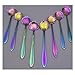 4Pcs/Lot Stainless Steel Tableware Rainbow Flower Coffee Spoon,Stirring Sugar Spoon,Stir Bar Spoon,Tea Spoon,LongHandle Spoon