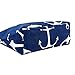 MISS FANTASY Beach Bag Anchor Print Beach Tote Large Canvas Summer Tote with Zipper Good for Beach and Travel (Navy Blue)