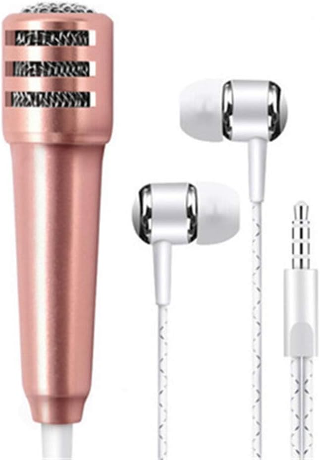 Mic Karaoke Mini hf Handsfree 2 in 1 Microphone Mic with 3.5mm Cable Compatible for Android and iOS