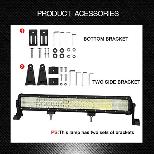 Led Light Bar 20" 468W CREE Flood Spot Combo Work Light Driving Lights Fog Lamp Waterproof for Off-Road Vehicle, ATV, SUV, UTV, 4WD, Jeep, Boat- Black, JG-9643-468W, Colight - Thumbnail 6