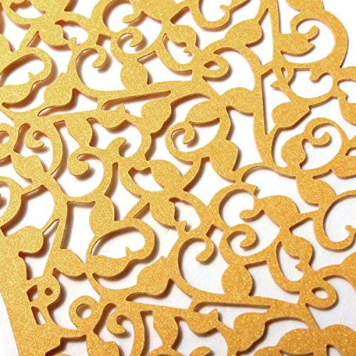 Cuake Cases - 12x Filigree Vine Cake Cupcake Wrappers Wraps Cases Wedding Birthday Decorations Gold - Happy Utensils Ribbon Decorating Ornament Couplers Unicorn Comb Brushes Birthday Dispos - Thumbnail 2