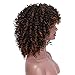 AISI HAIR Curly Afro Wig with Bangs Shoulder Length Wig Mixed Wig Curly Synthetic Wig Black Wig Afro Kinkys Curly Hair Wig Synthetic Heat Resistant Wigs Curly Full Wigs for Black Women