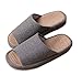 Bronze Times (TM Unisex Cozy Tatami Indoor Cotton Flax House Slippers (Grey)