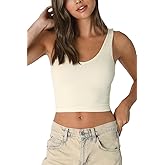 NIKIBIKI Women Seamless Reversible Ribbed Crop Top, Made in U.S.A, One Size