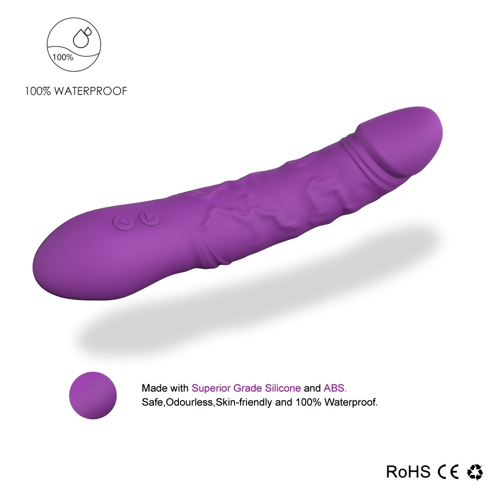 Realistic Silicone Vibrator Dildo 360 Degree Rotation 100% Waterproof 7 Vibration Modes USB Recharger Clitoris Stimulator for Erotic Moments for Women