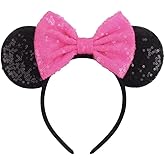 CLGIFT Mickey Ears & Minnie Ears Variety Pack: Pink, Rainbow, Neon Pink, Rose Gold - One Size Fits All