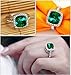 Yoursfs Green Emerald Crystal Women Ring 18k White Gold Plated Wedding Ring for Women