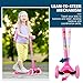 BELEEV Kick Scooter for Kids 3 Wheel Scooter for Toddlers Girls & Boys, 4 Adjustable Height, Lean to Steer with PU LED Light Up Wheels for Children from 3 to 14 Years Old (Pink-White Light)