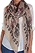 Humble Chic Sugar Skull Scarf - Long Oversized Lightweight Printed Shawl Wrap for Women - Bohemian Ethnic Day of Dead Oblong Sheer Cool Weather Accessory, Tan, Beige