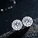 Bamoer Cubic Zirconia Platinum Plated Flower Design Round Stud Earrings