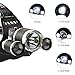 VELRAPCOR Ultra Bright LED Headlamps Headlight Flashlight 4 Modes 5000 Lumens 3 CREE XM-L T6 LED Waterproof, Rechargeable 18650 Batteries & AC Charger