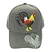 DivaDesigns Unisex Embroidered Rooster Cock Fight Cap Grey