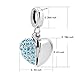 ShinyJewelry I Love You Heart Charm Dangle Synthetic Blue Crystal Bead for European Bracelet Necklace