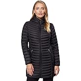 32 Degrees Women's 3/4 Ultra-Light Down Jacket| Slim Fit | Detachable Hood | Water Repellant