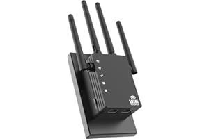 WiFi Extender with 4 Antennas 1200Mbps - Dual Band 5GHz/2.4GHz, WiFi Extender Signal Booster with 3 Modes Support, WiFi Repeater with 12880 Sq.ft 105 Devices, Easy Set Up for Home