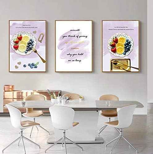 Baotoushileitong Diy Diamantmalerei Obstmalerei Nordische Malerei Hauptdekoration Buchstaben Einfaches Wohnzimmer Esszimmer Wand Nach Hause 3 Stuck Amazon De Kuche Haushalt