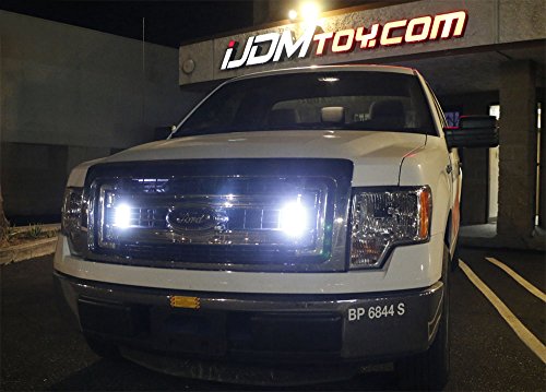 iJDMTOY (2) High Power 3-LED Daytime Running Light Kit For Truck SUV 4x4 Behind Grille, Cool White Color