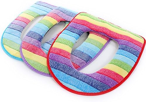 EASYOWN Toilet Seat Cover Soft and Warm Toilet Seat Cushion (Purple Edge)