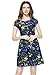 FCLM Women's Scoop Neck Print Pleats Cocktail Party Floral Dress Short
