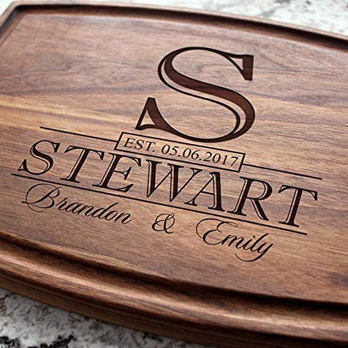 Classic Monogram Wedding Personalized Cutting Board