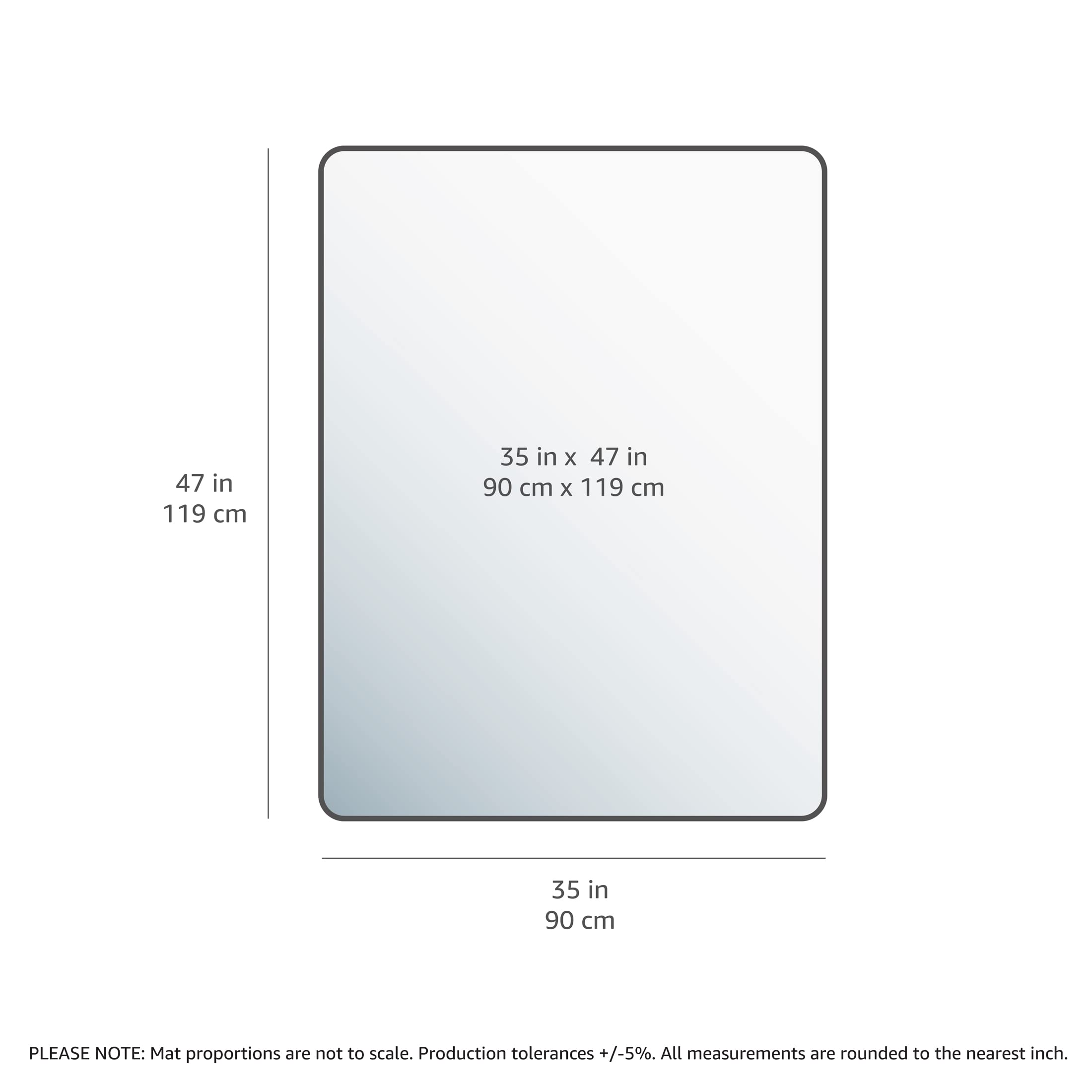 Amazon Basics Polycarbonate Office Chair ‎Rectangular Mat for Low to