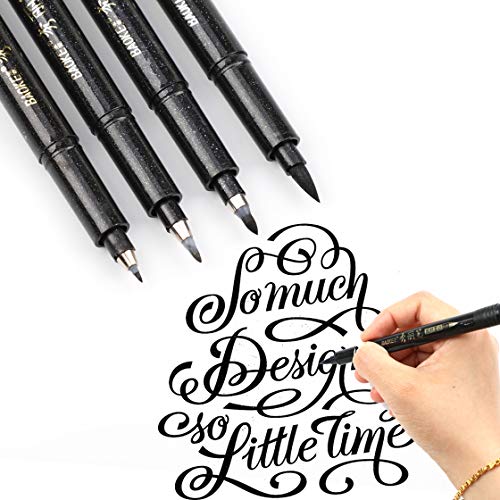BOXUN Hand Lettering Pens Size Refillable Modern Black
