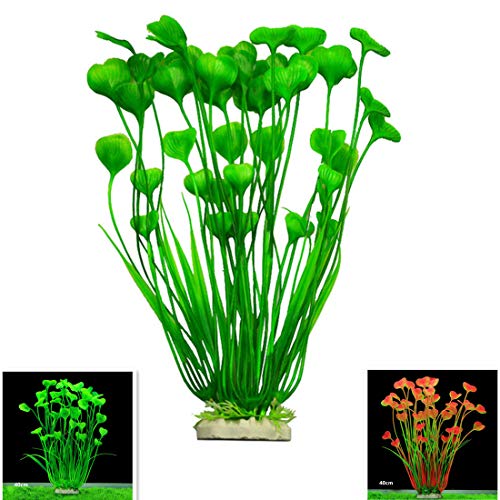 Large Aquarium Plants Aquarium Decor Fish Tank Decoration Ornament Artificial Plastic Plants (Green)