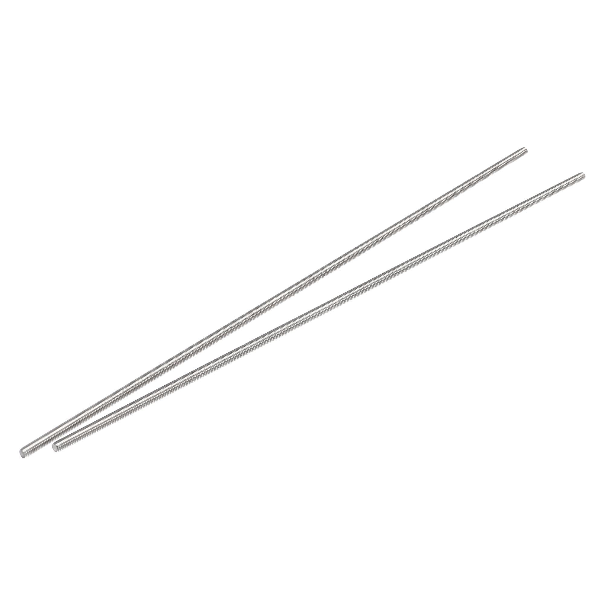 sourcing map 2Pcs M4 x 250mm Fully Threaded Rod 304 Stainless Steel Right Hand Threads