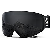 MAXJULI Ski Goggles Men Women,OTG Snow Goggles with Magnetic Interchangeable Anti-Fog HD Lens UV Protection M6