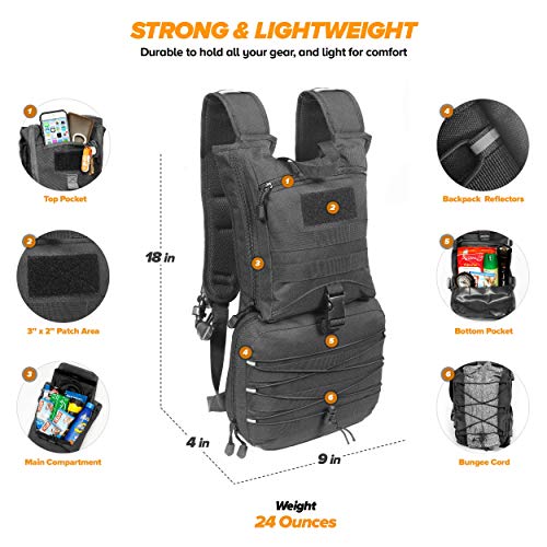 Tactical Molle Hydration Pack Backpack with 3L Water Bladder