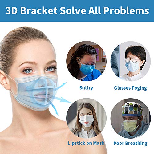 3D Face Bracket [6 PCS] for Comfortable Breathing,Clear Washable Reusable Face Inner Support Frame | Soft Silicone Face Internal Bracket Creating More Space for Lipstick Protector