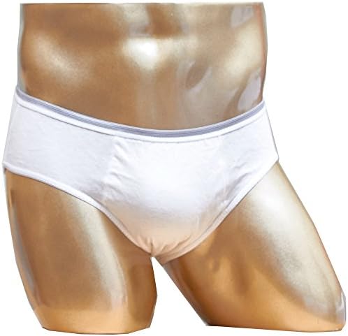 Xinqin Mens Cotton Disposable Regular Underwear Travel Disposable Briefs Pack of 5 White (L, White)